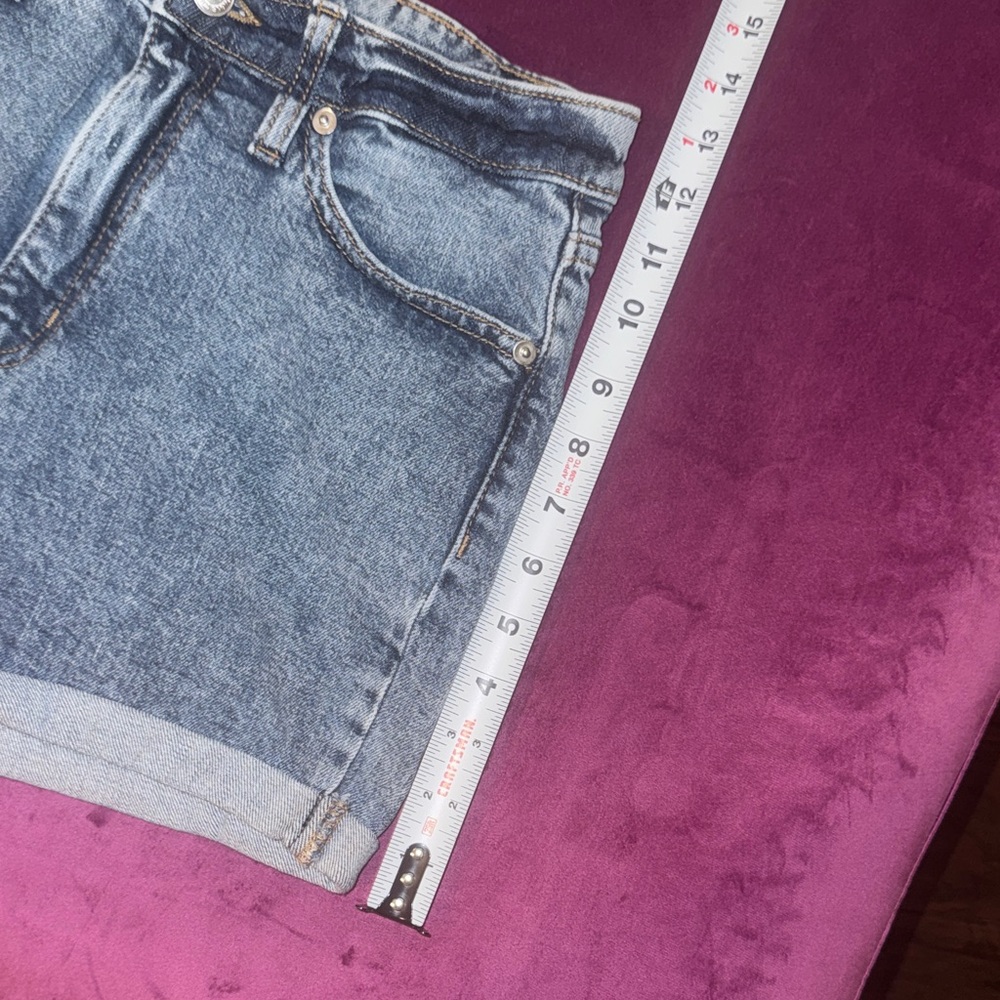 Wild Fable Classic Blue Jean Shorts Highest Rise Dark Denim Rollup Cuff Womens 6 - Picture 8 of 10